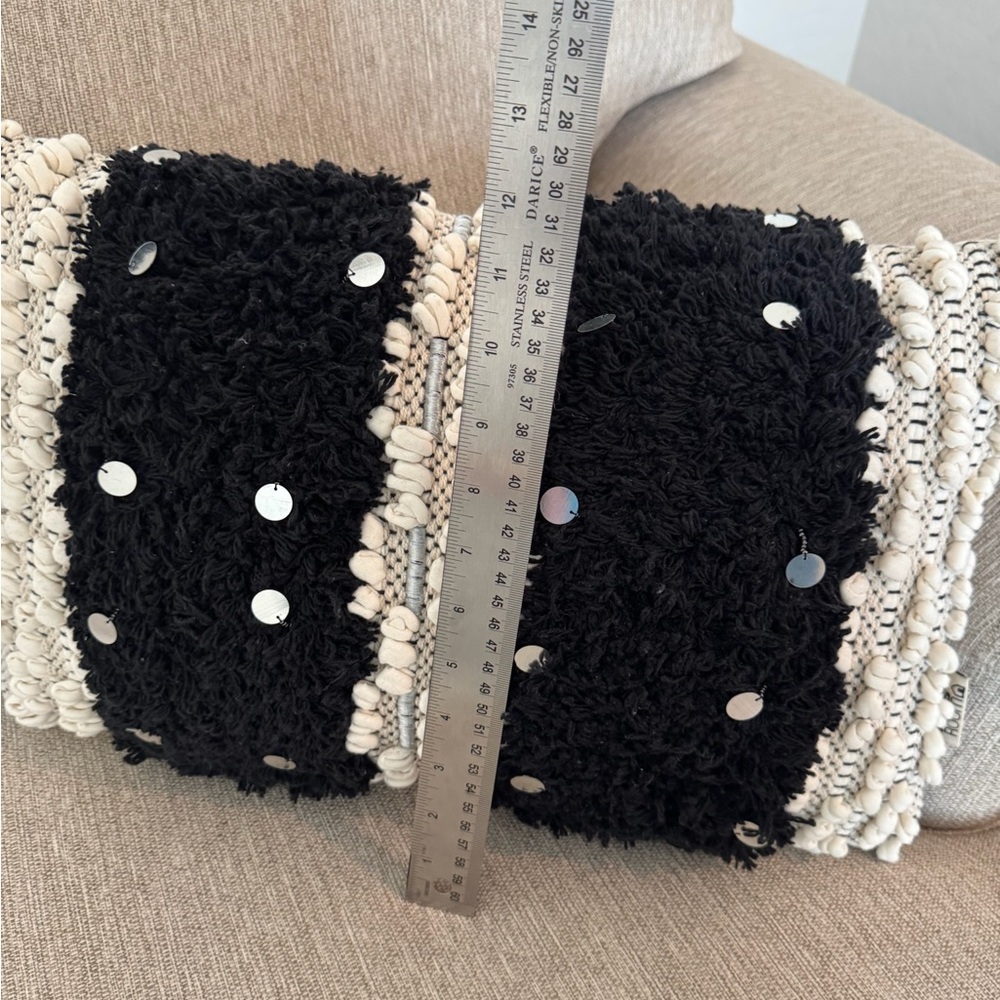 NWOT Kas Room Black and White Textured Throw Pillow - Picture 7 of 7